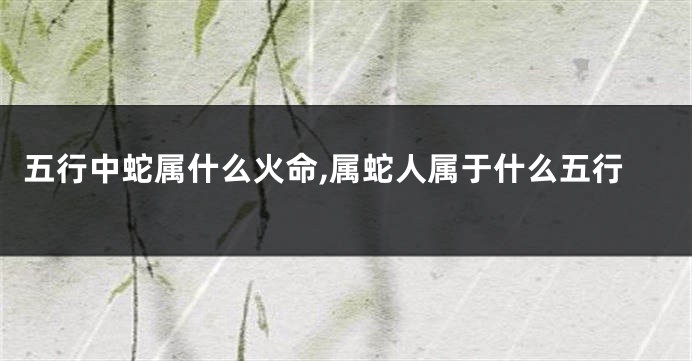 五行中蛇属什么火命,属蛇人属于什么五行