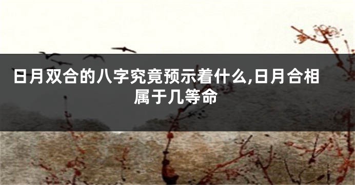 日月双合的八字究竟预示着什么,日月合相属于几等命