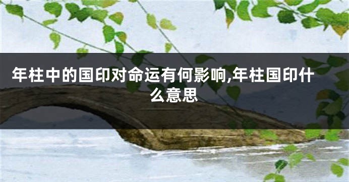 年柱中的国印对命运有何影响,年柱国印什么意思