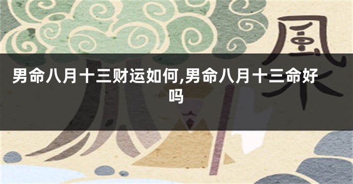 男命八月十三财运如何,男命八月十三命好吗
