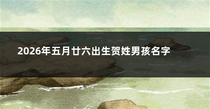 2026年五月廿六出生贺姓男孩名字