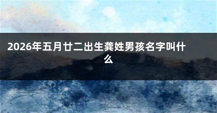 2026年五月廿二出生龚姓男孩名字叫什么