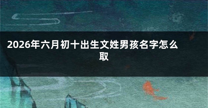 2026年六月初十出生文姓男孩名字怎么取
