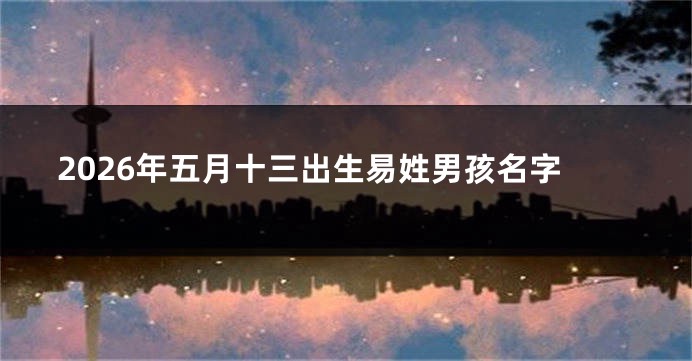 2026年五月十三出生易姓男孩名字