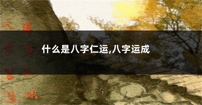 什么是八字仁运,八字运成