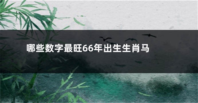 哪些数字最旺66年出生生肖马 