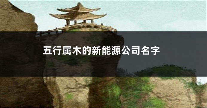 五行属木的新能源公司名字