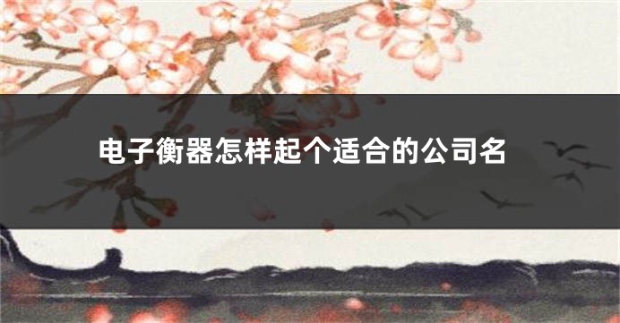 电子衡器怎样起个适合的公司名
