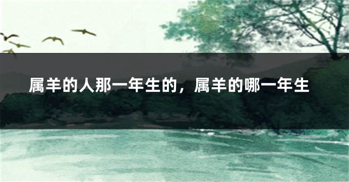 属羊的人那一年生的,属羊的哪一年生