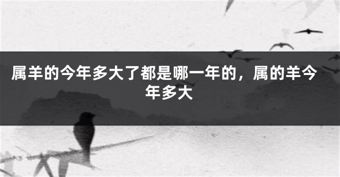 属羊的今年多大了都是哪一年的,属的羊今年多大