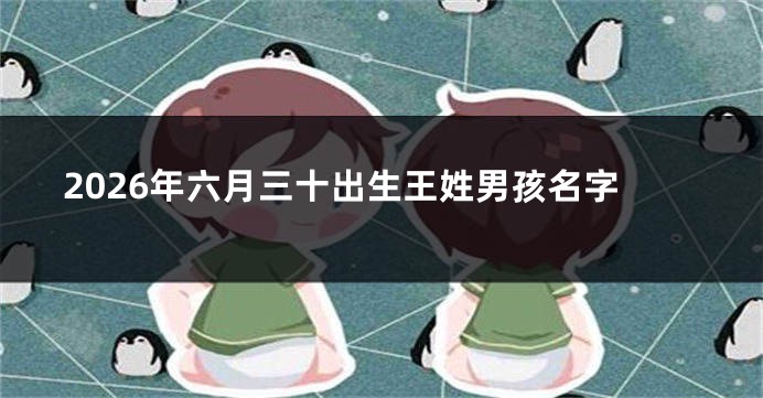 2026年六月三十出生王姓男孩名字