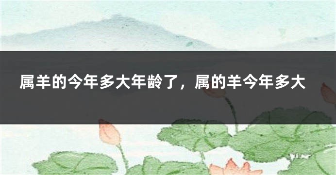 属羊的今年多大年龄了,属的羊今年多大