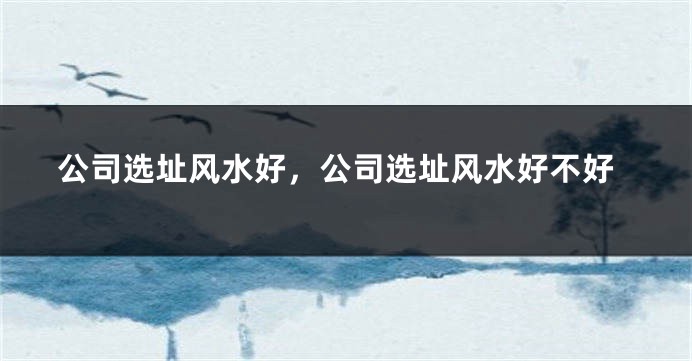 公司选址风水好,公司选址风水好不好
