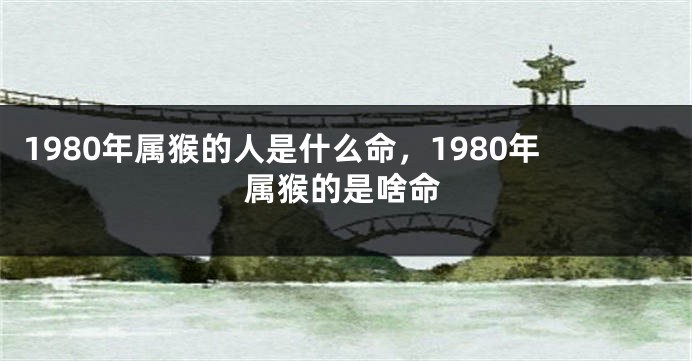 1980年属猴的人是什么命,1980年属猴的是啥命