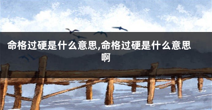命格过硬是什么意思,命格过硬是什么意思啊