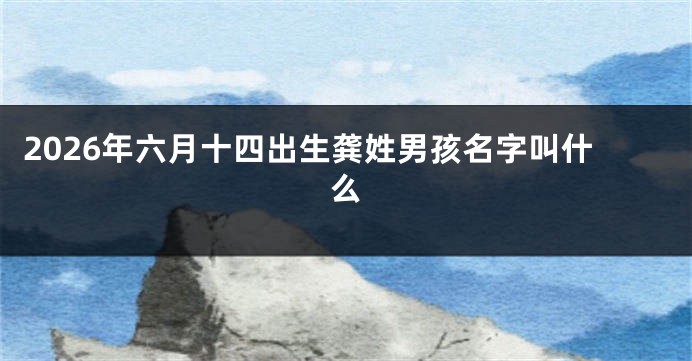 2026年六月十四出生龚姓男孩名字叫什么