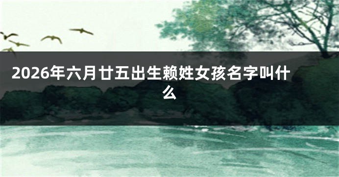 2026年六月廿五出生赖姓女孩名字叫什么