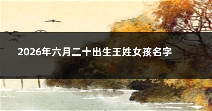 2026年六月二十出生王姓女孩名字