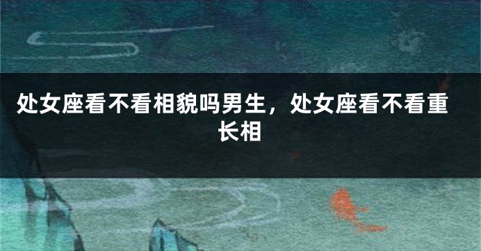 处女座看不看相貌吗男生，处女座看不看重长相