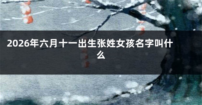 2026年六月十一出生张姓女孩名字叫什么