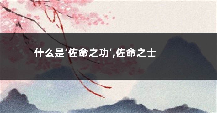 什么是‘佐命之功’,佐命之士