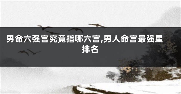 男命六强宫究竟指哪六宫,男人命宫最强星排名