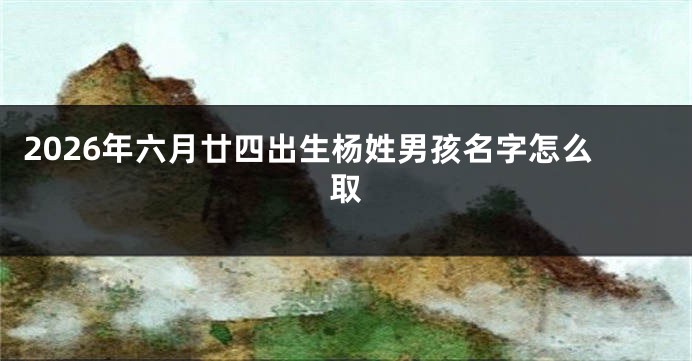 2026年六月廿四出生杨姓男孩名字怎么取