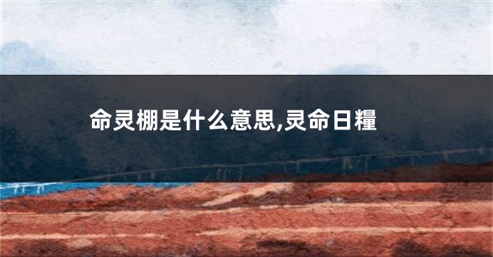 命灵棚是什么意思,灵命日糧
