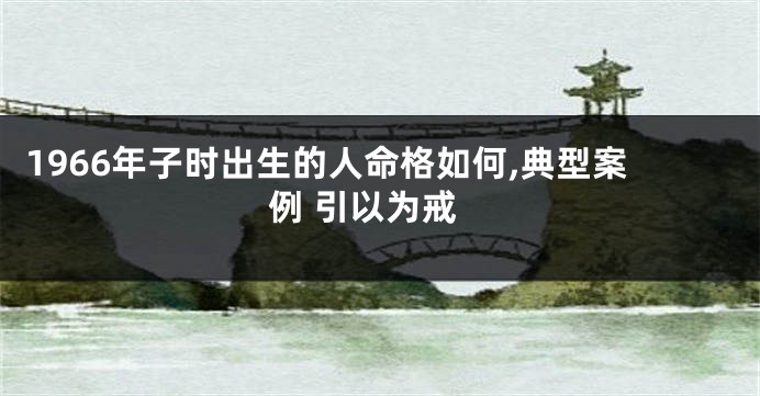1966年子时出生的人命格如何,典型案例 引以为戒