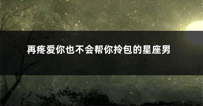 再疼爱你也不会帮你拎包的星座男