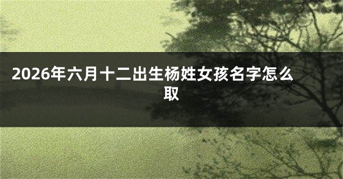 2026年六月十二出生杨姓女孩名字怎么取
