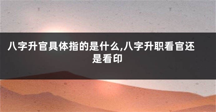 八字升官具体指的是什么,八字升职看官还是看印