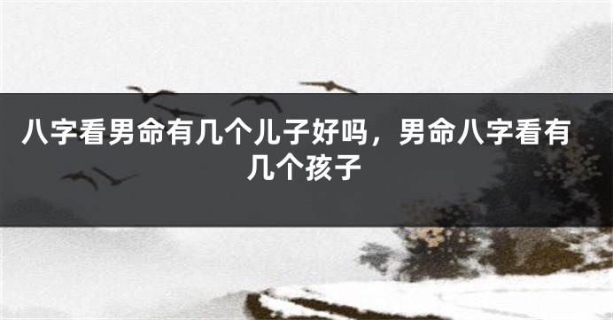 八字看男命有几个儿子好吗，男命八字看有几个孩子