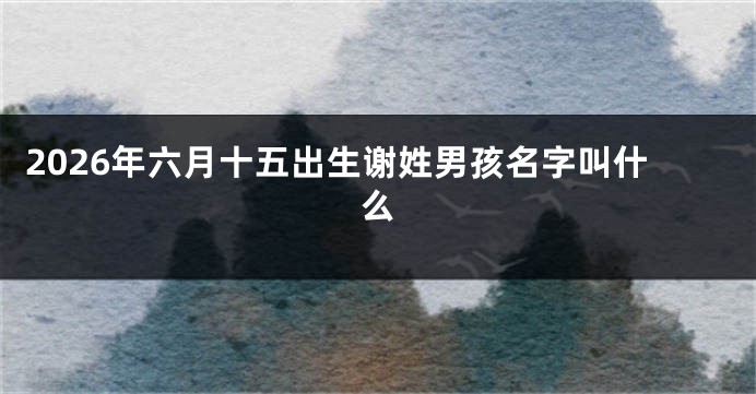 2026年六月十五出生谢姓男孩名字叫什么
