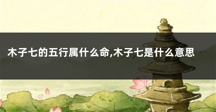 木子七的五行属什么命,木子七是什么意思