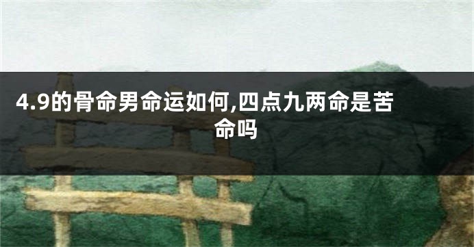 4.9的骨命男命运如何,四点九两命是苦命吗