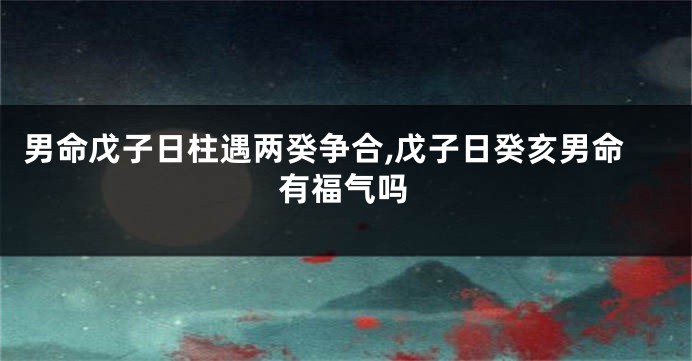 男命戊子日柱遇两癸争合,戊子日癸亥男命有福气吗