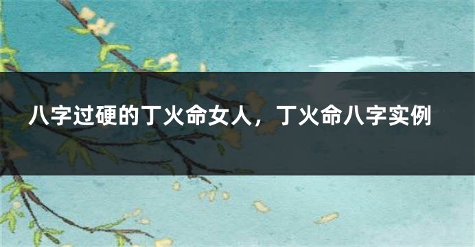 八字过硬的丁火命女人，丁火命八字实例