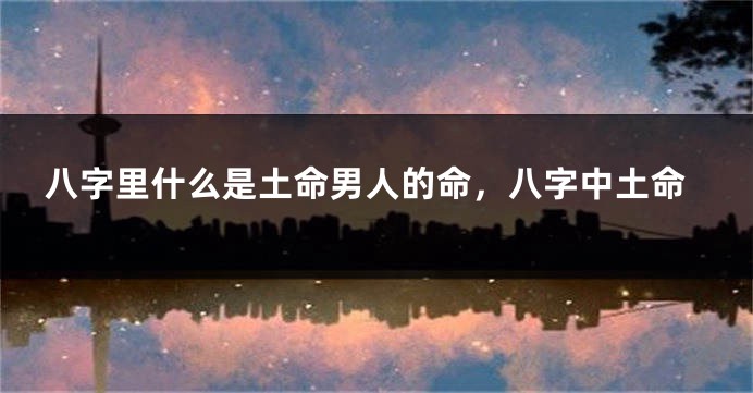 八字里什么是土命男人的命,八字中土命