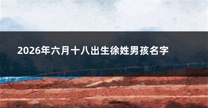 2026年六月十八出生徐姓男孩名字
