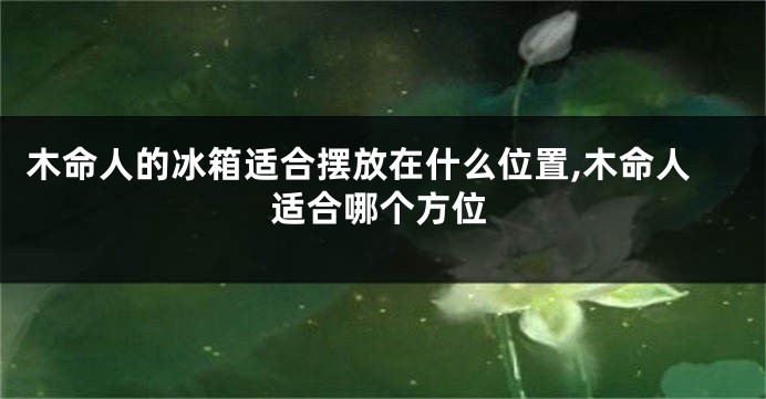 木命人的冰箱适合摆放在什么位置,木命人适合哪个方位