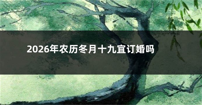2026年农历冬月十九宜订婚吗