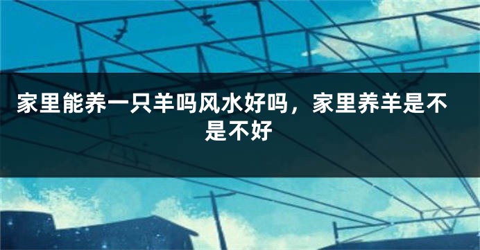 家里能养一只羊吗风水好吗,家里养羊是不是不好