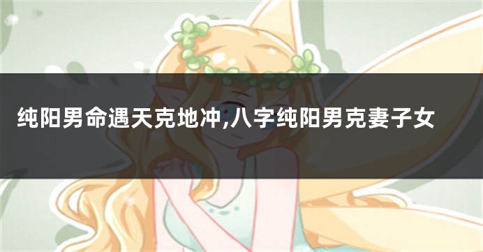 纯阳男命遇天克地冲,八字纯阳男克妻子女
