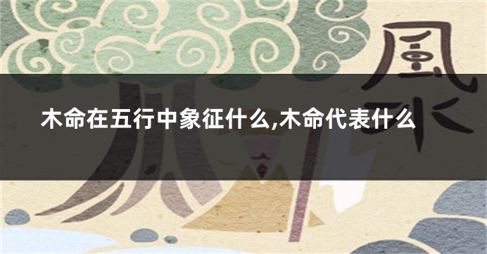 木命在五行中象征什么,木命代表什么