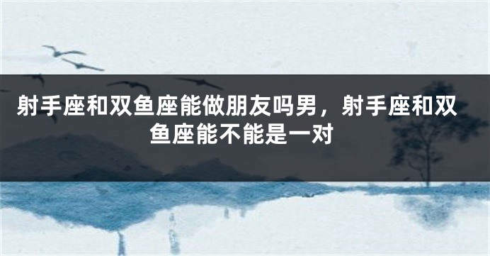 射手座和双鱼座能做朋友吗男,射手座和双鱼座能不能是一对