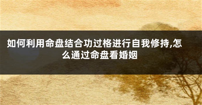 如何利用命盘结合功过格进行自我修持,怎么通过命盘看婚姻