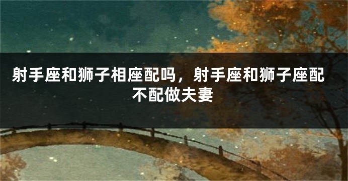 射手座和狮子相座配吗,射手座和狮子座配不配做夫妻