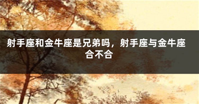 射手座和金牛座是兄弟吗,射手座与金牛座合不合