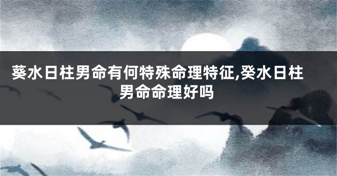 葵水日柱男命有何特殊命理特征,癸水日柱男命命理好吗